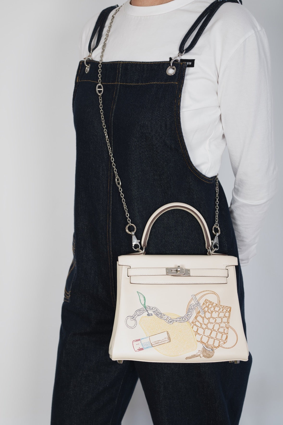 Hermès Kelly 25 Retourne In & Out Nata Swift Palladium Hardware