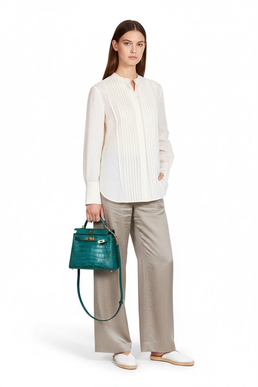 Hermès Kelly 25 Retourne Malachite Matte Alligator Gold Hardware