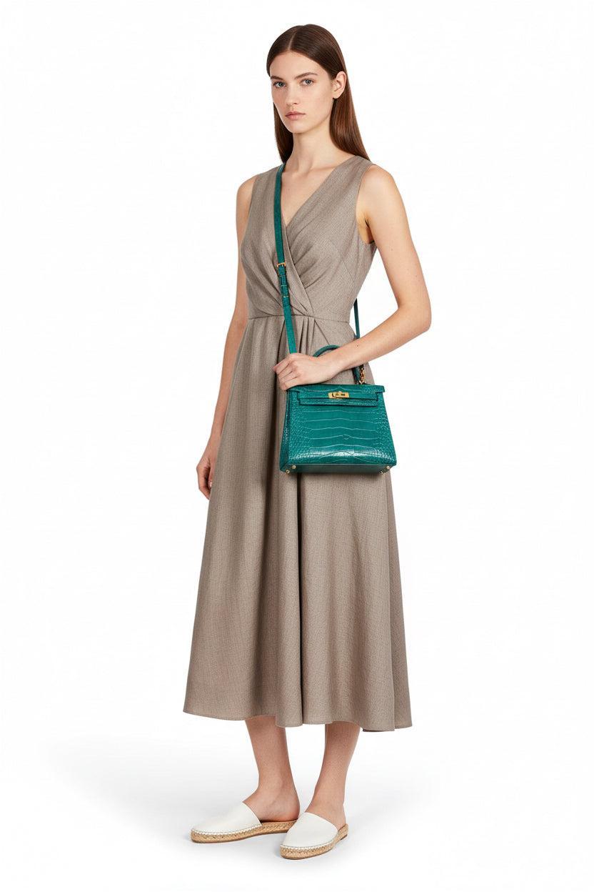 Hermès Kelly 25 Retourne Malachite Matte Alligator Gold Hardware