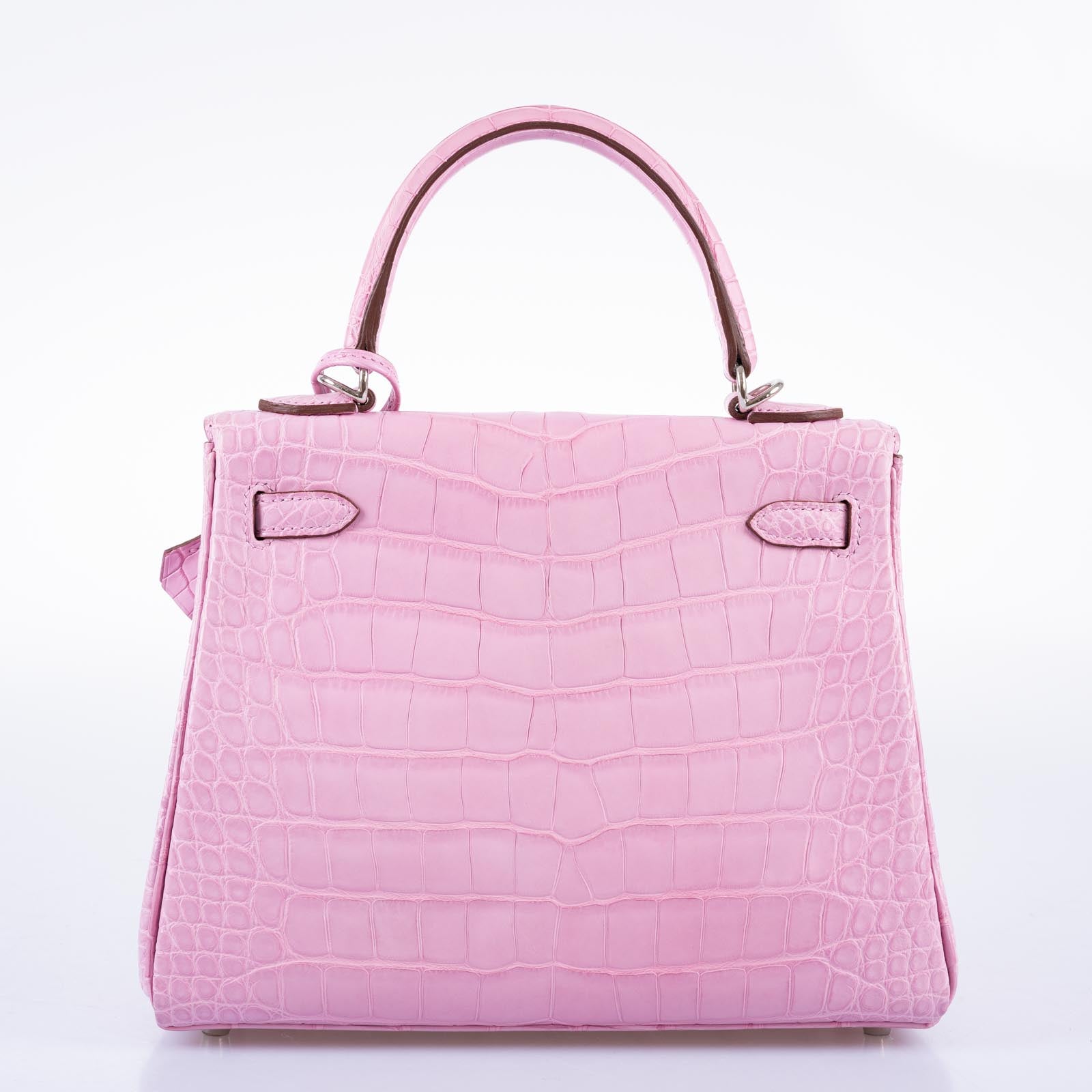Hermès Kelly 25 Retourne Matte 5P Bubblegum Pink Alligator Palladium Hardware