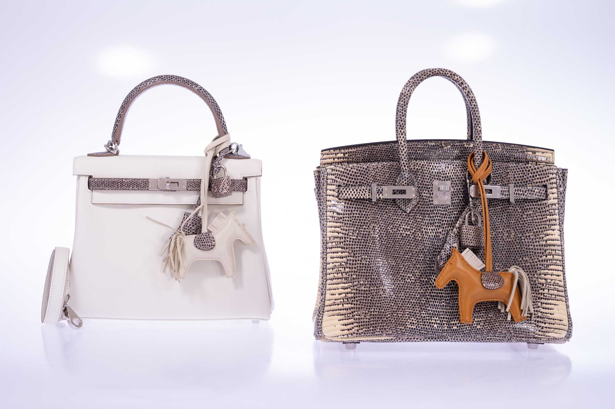 Hermès Kelly 25 Retourne Touch Mushroom Swift and Ombré Salvatore Lizard Palladium Hardware