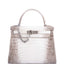 Hermès Kelly 25 Retourne White Himalayan Niloticus Crocodile Palladium Hardware