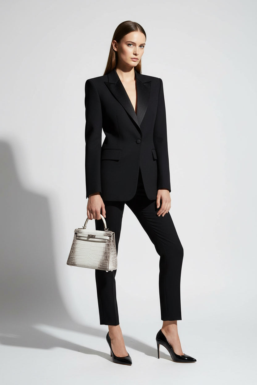 Hermès Kelly 25 Retourne White Himalayan Niloticus Crocodile Palladium Hardware