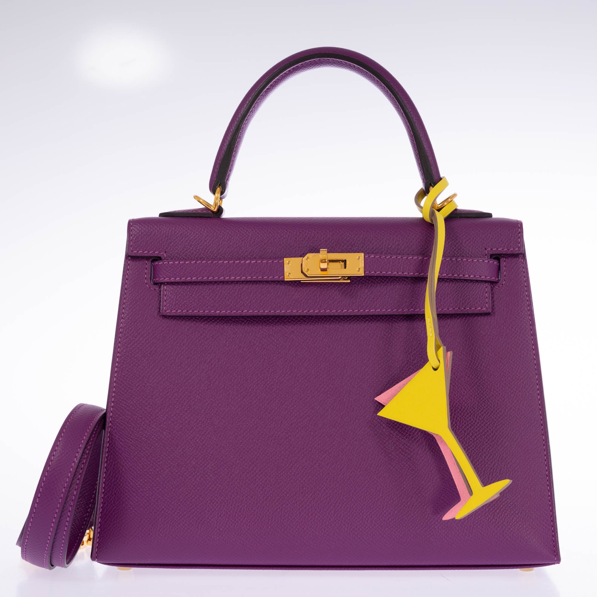 Hermès Kelly 25 Sellier Anemone Epsom Gold Hardware