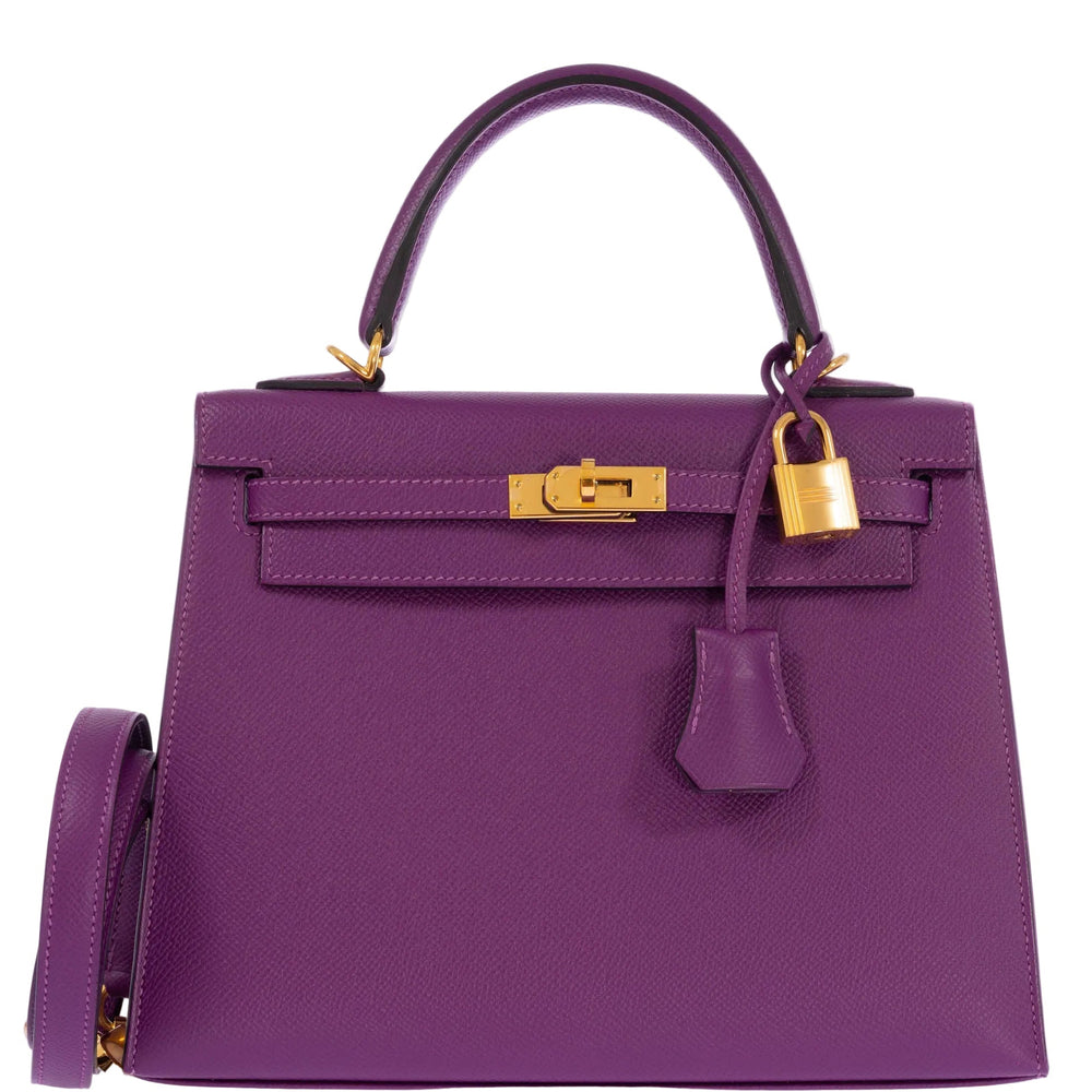 Hermès Kelly 25 Sellier Anemone Epsom Gold Hardware