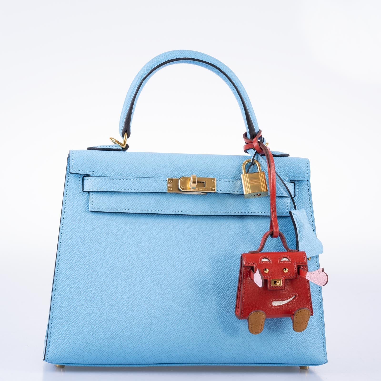 Hermès Kelly 25 Sellier Bleu Céleste Epsom Gold Hardware