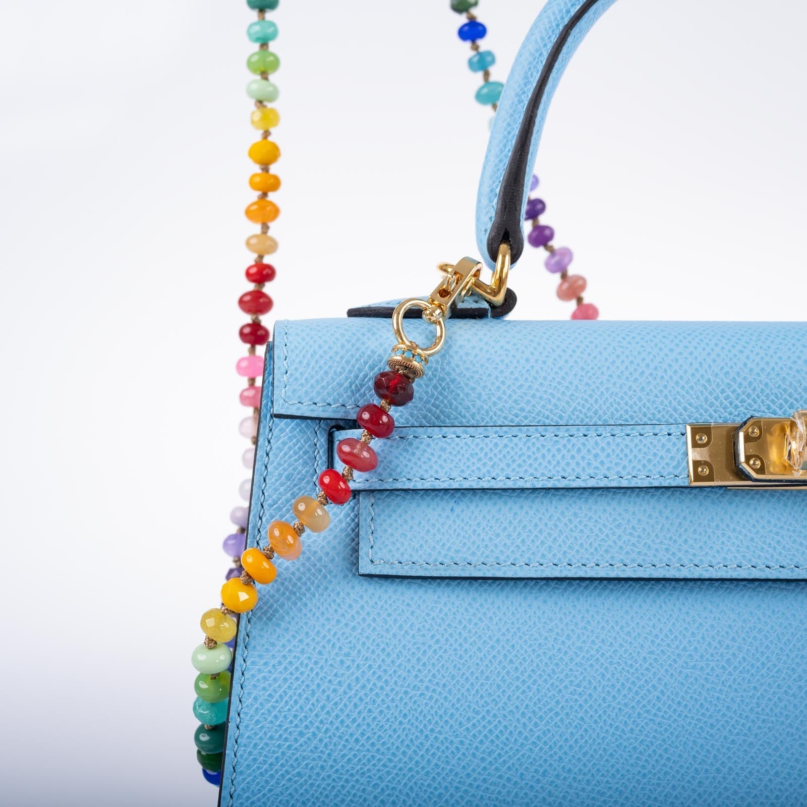Hermès Kelly 25 Sellier Bleu Céleste Epsom Gold Hardware