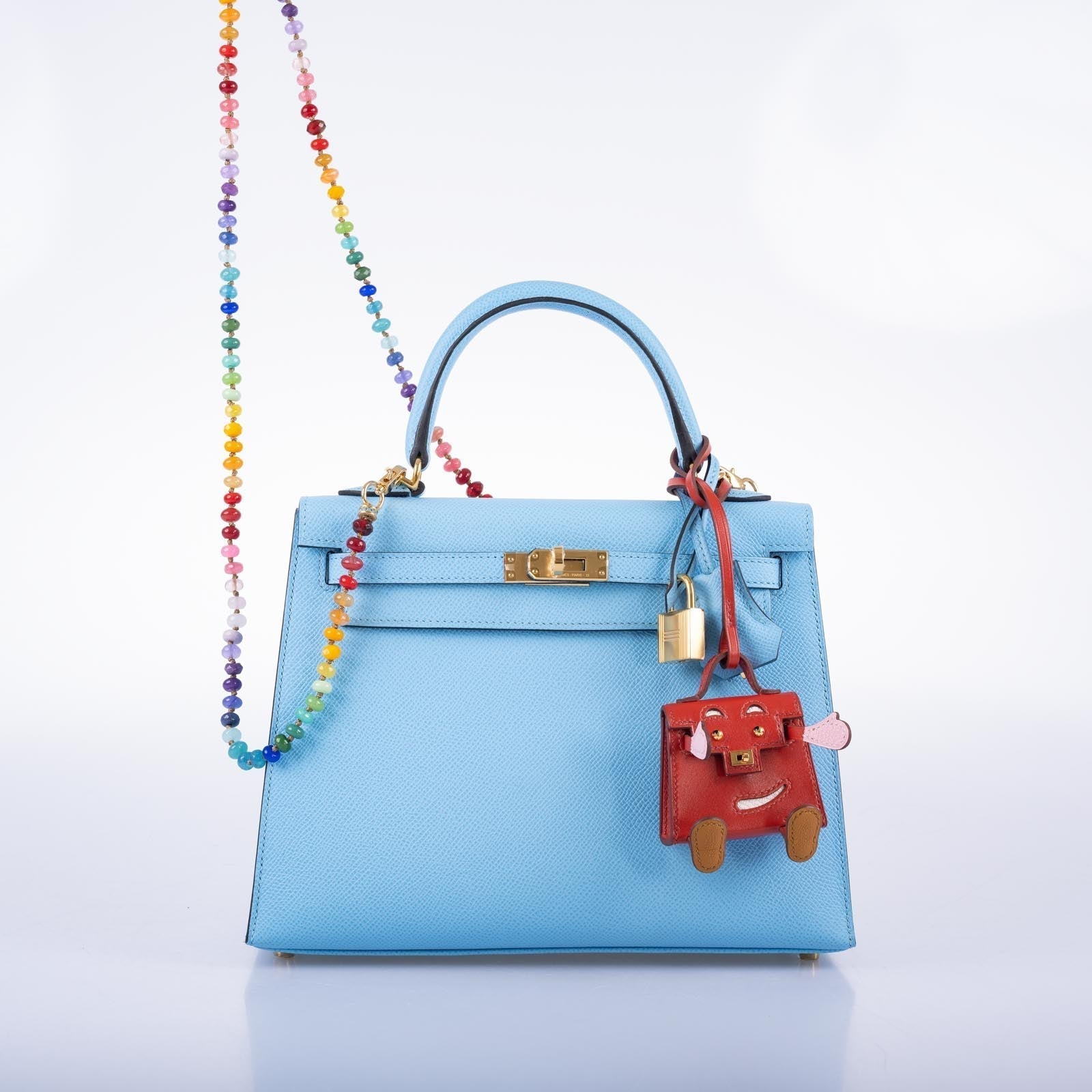 Hermès Kelly 25 Sellier Bleu Céleste Epsom Gold Hardware