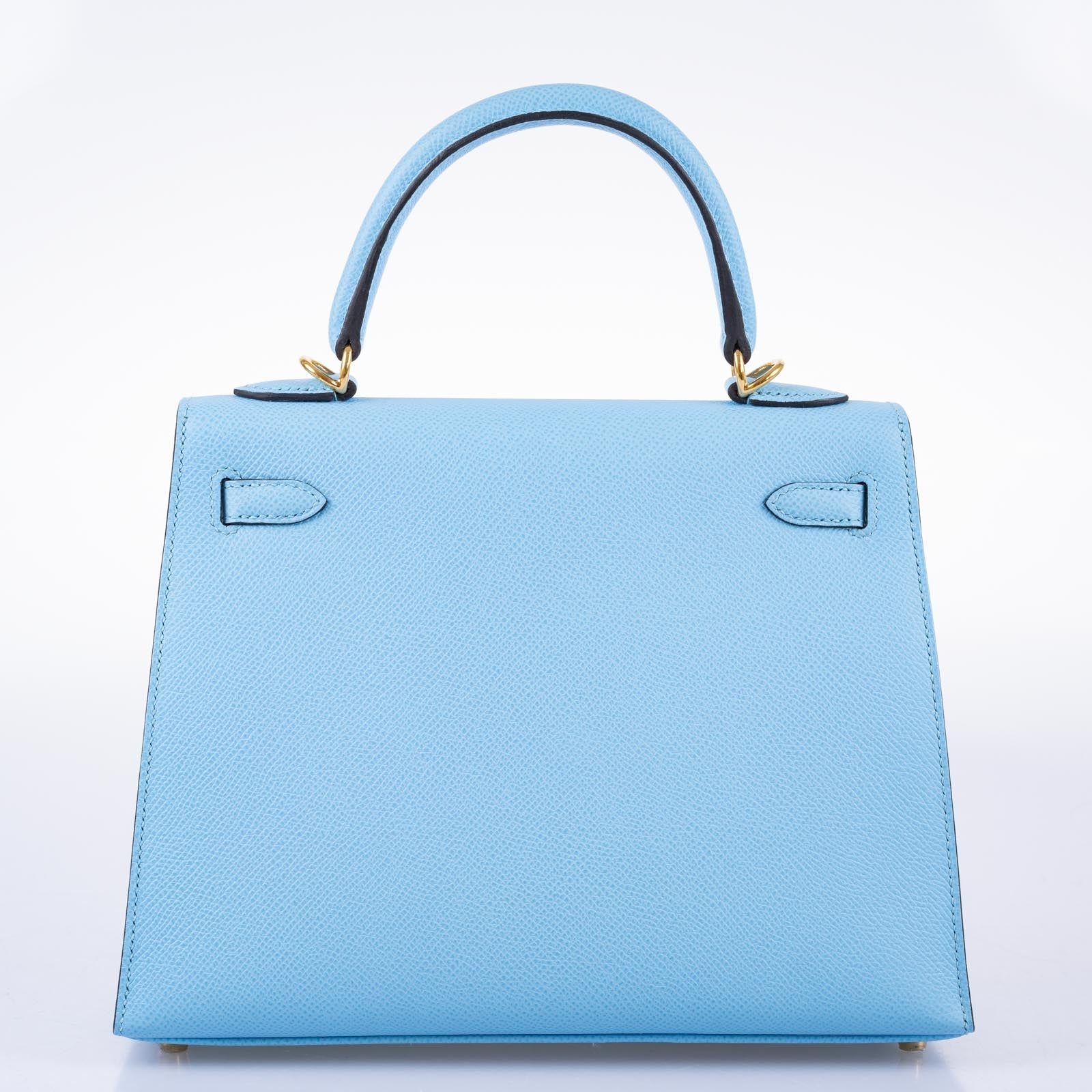 Hermès Kelly 25 Sellier Bleu Céleste Epsom Gold Hardware