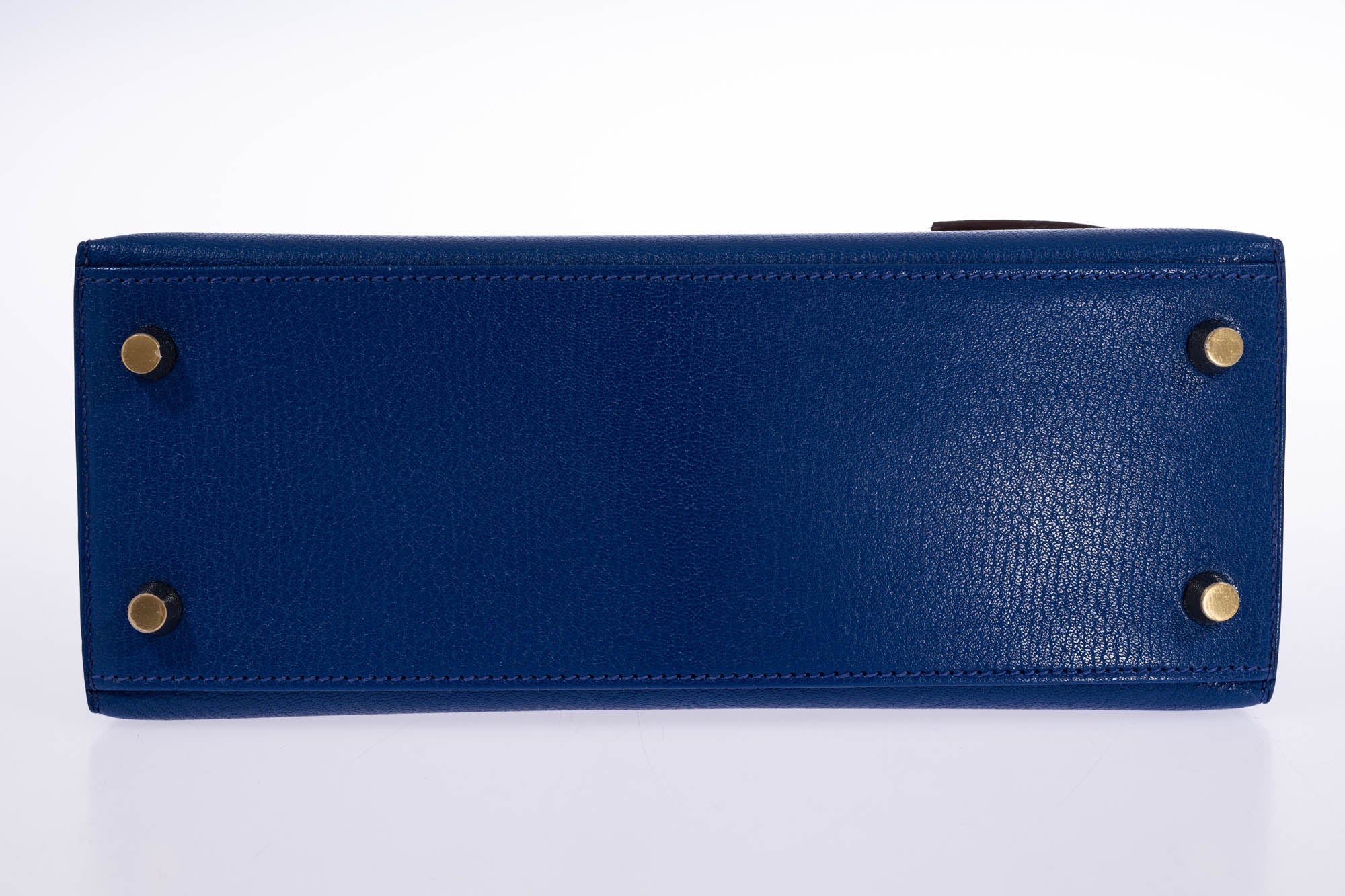 Hermès Kelly 25 Sellier Bleu Saphir Chèvre Mysore Gold Hardware