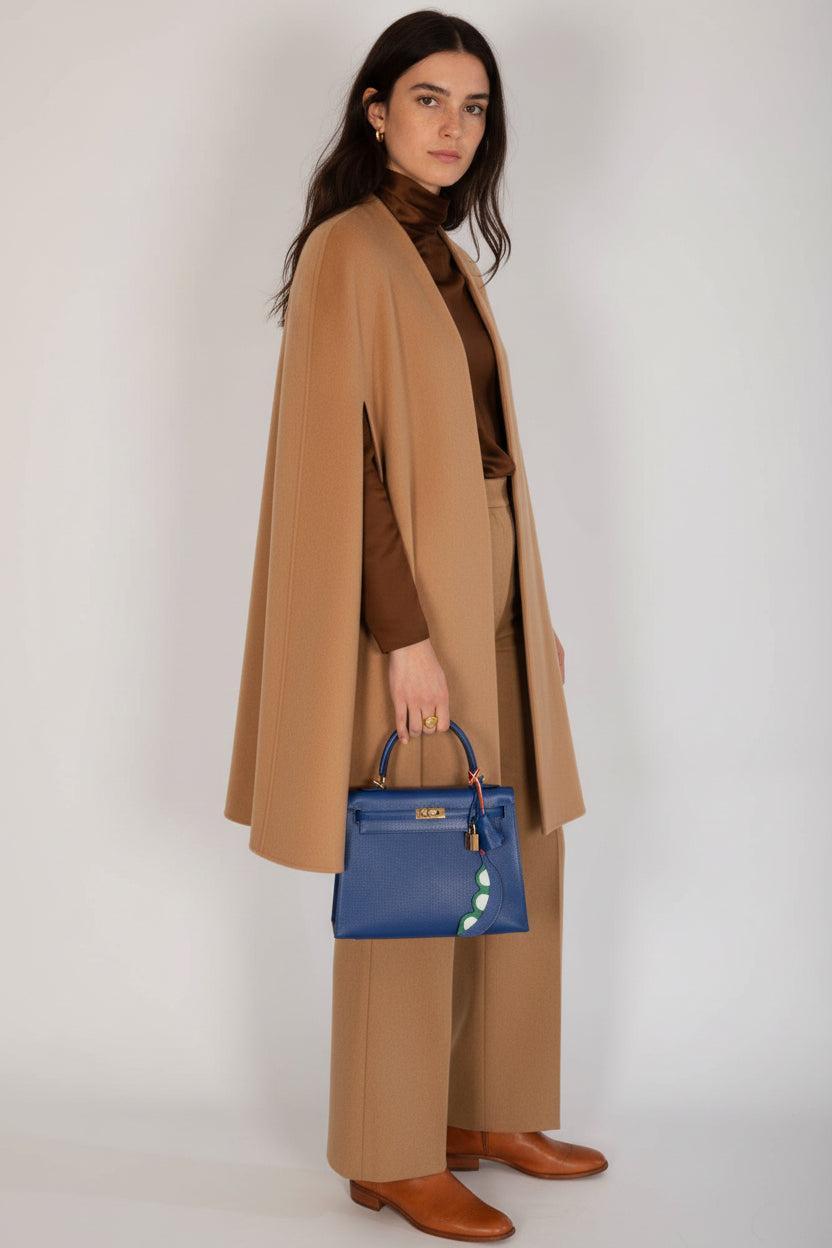 Hermès Kelly 25 Sellier Bleu Saphir Chèvre Mysore Gold Hardware