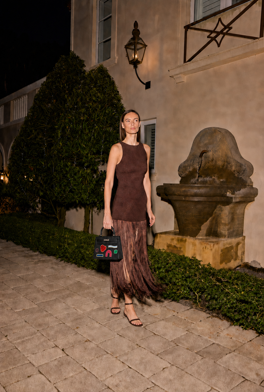 Hermès Kelly 25 Sellier Broderie Collage Noir Swift, Alligator & Crocodile Palladium Hardware