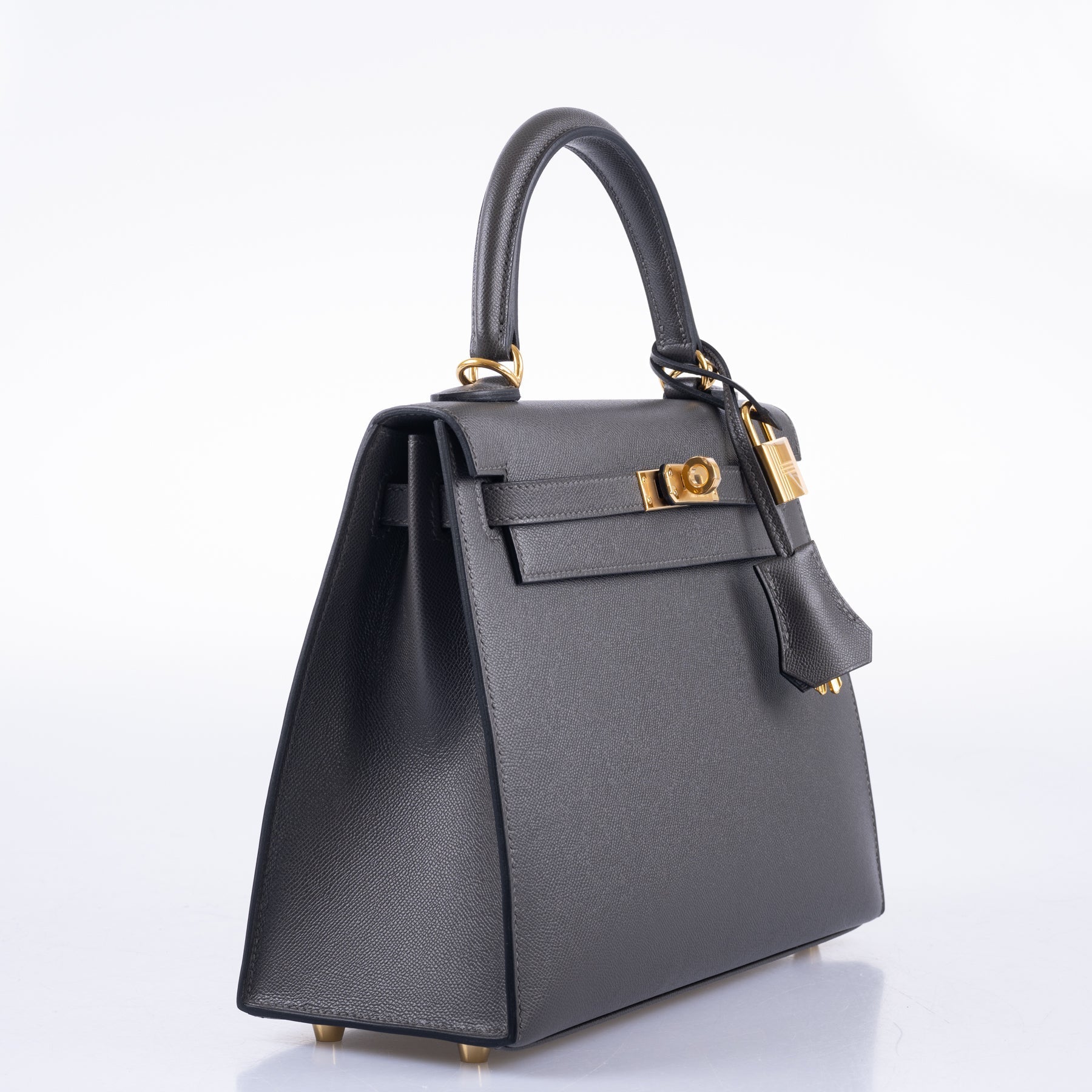 Hermès Kelly 25 Sellier Graphite Madame Palladium Hardware