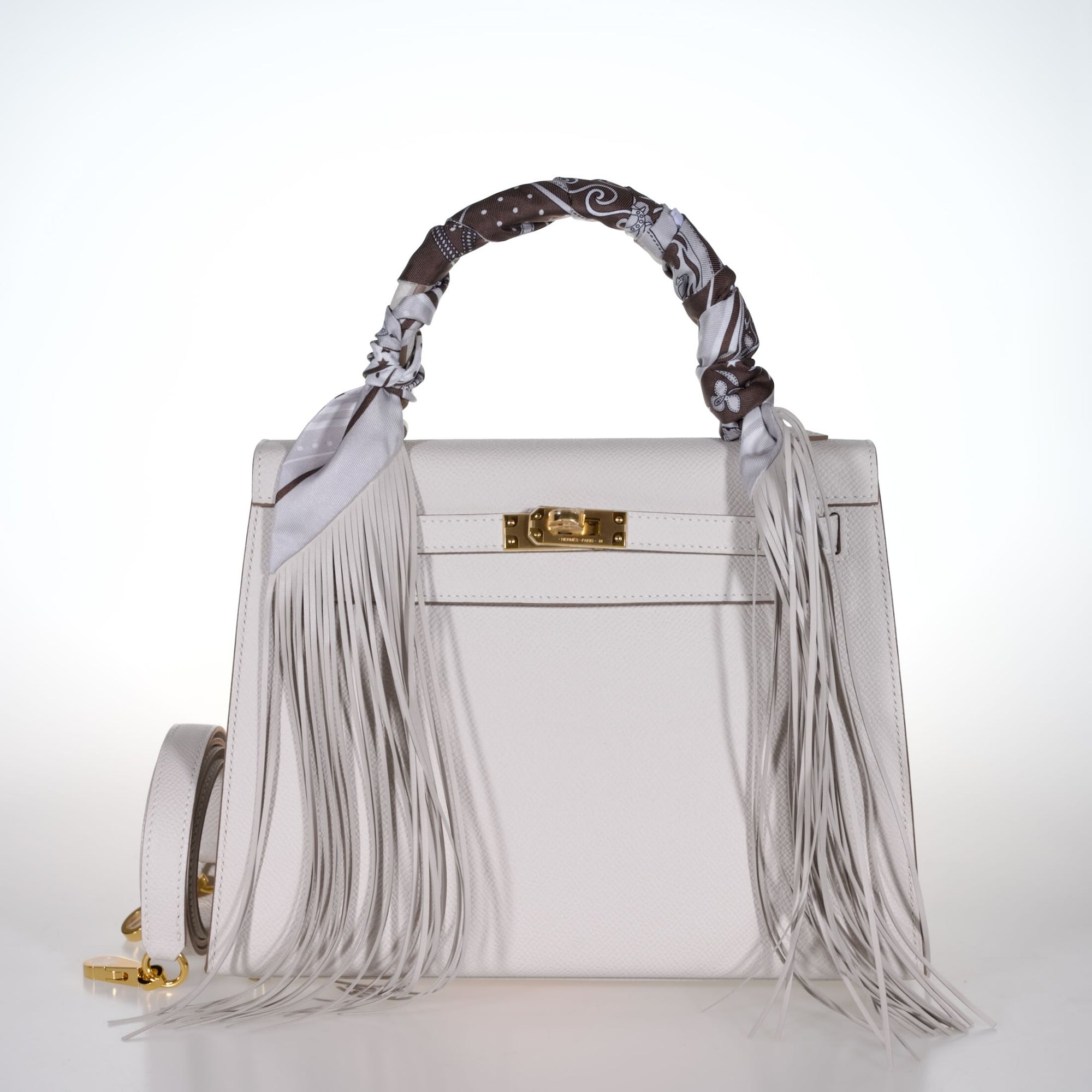 Hermès Kelly 25 Sellier Gris Pâle Epsom Gold Hardware