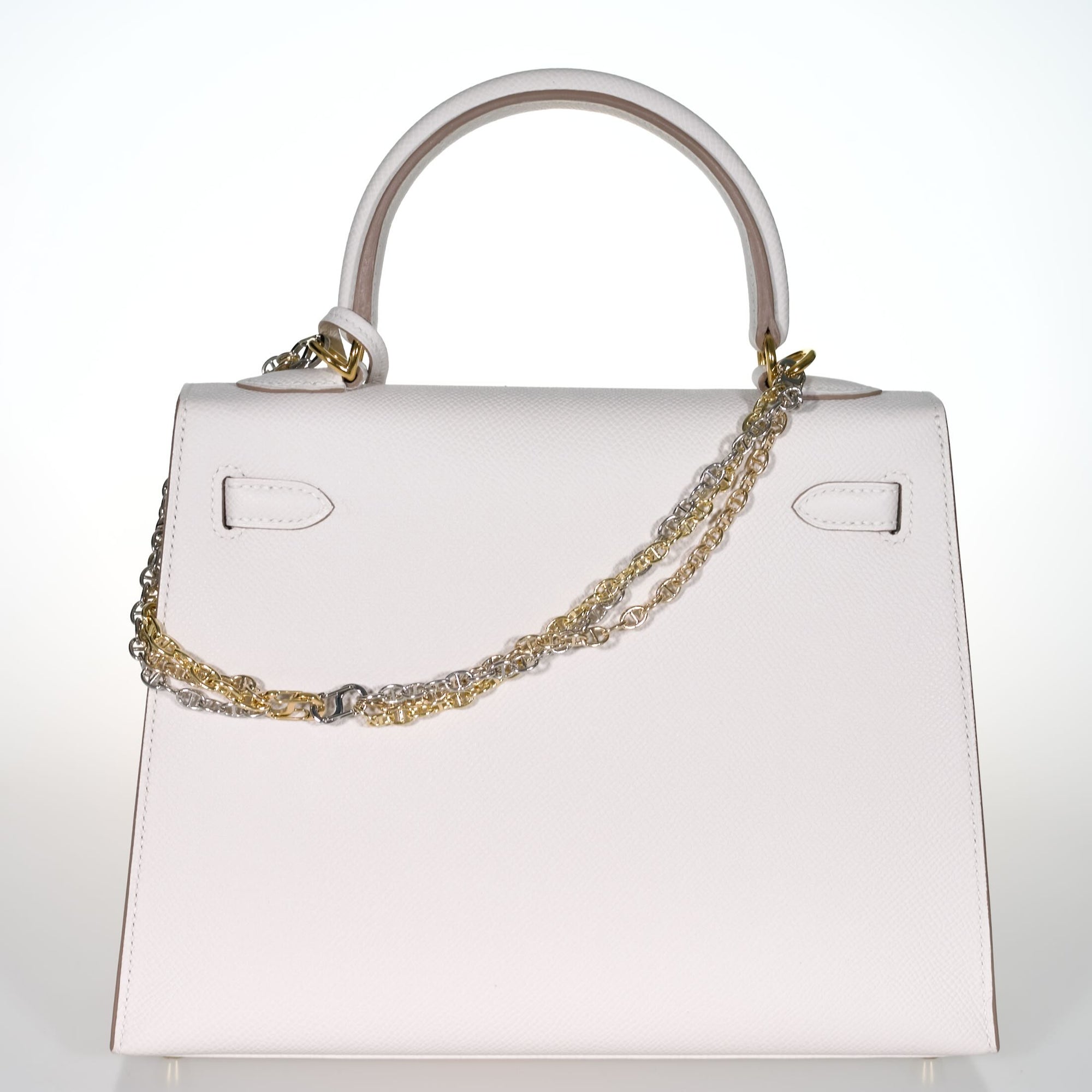Hermès Kelly 25 Sellier Gris Pâle Epsom Gold Hardware