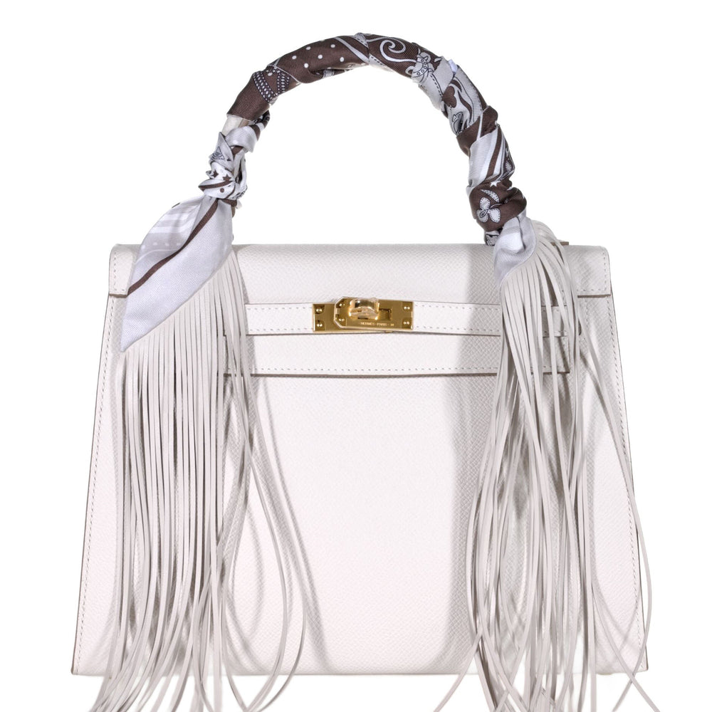 Hermès Kelly 25 Sellier Gris Pâle Epsom Gold Hardware