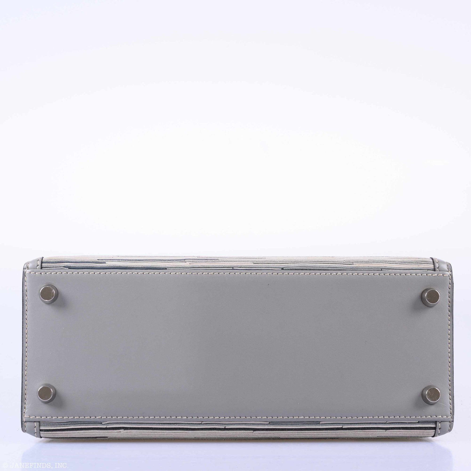 Hermès Kelly Sellier 25 Vibrato & Gris Tourterelle Box Calf Palladium Hardware