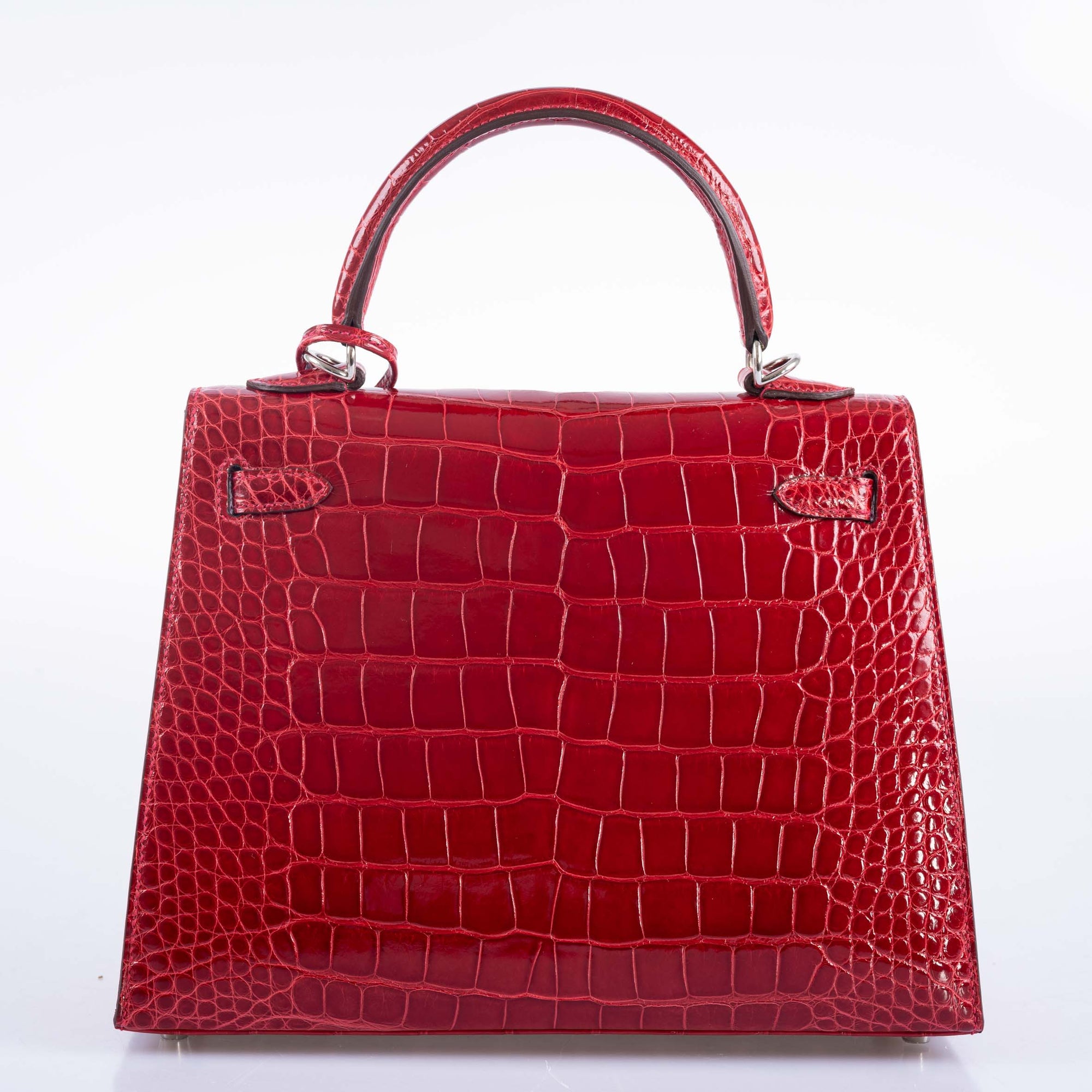 Hermès Kelly 25 Sellier HSS Braise and Rose Shocking Shiny Alligator Palladium Hardware