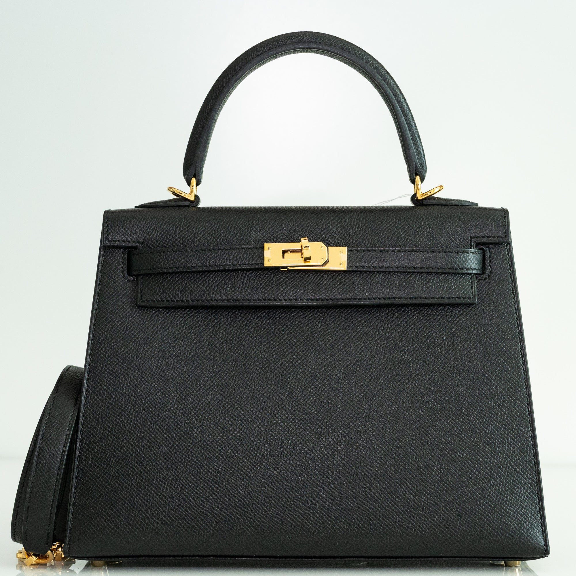 Hermès Kelly 25 Sellier Noir Epsom Gold Hardware