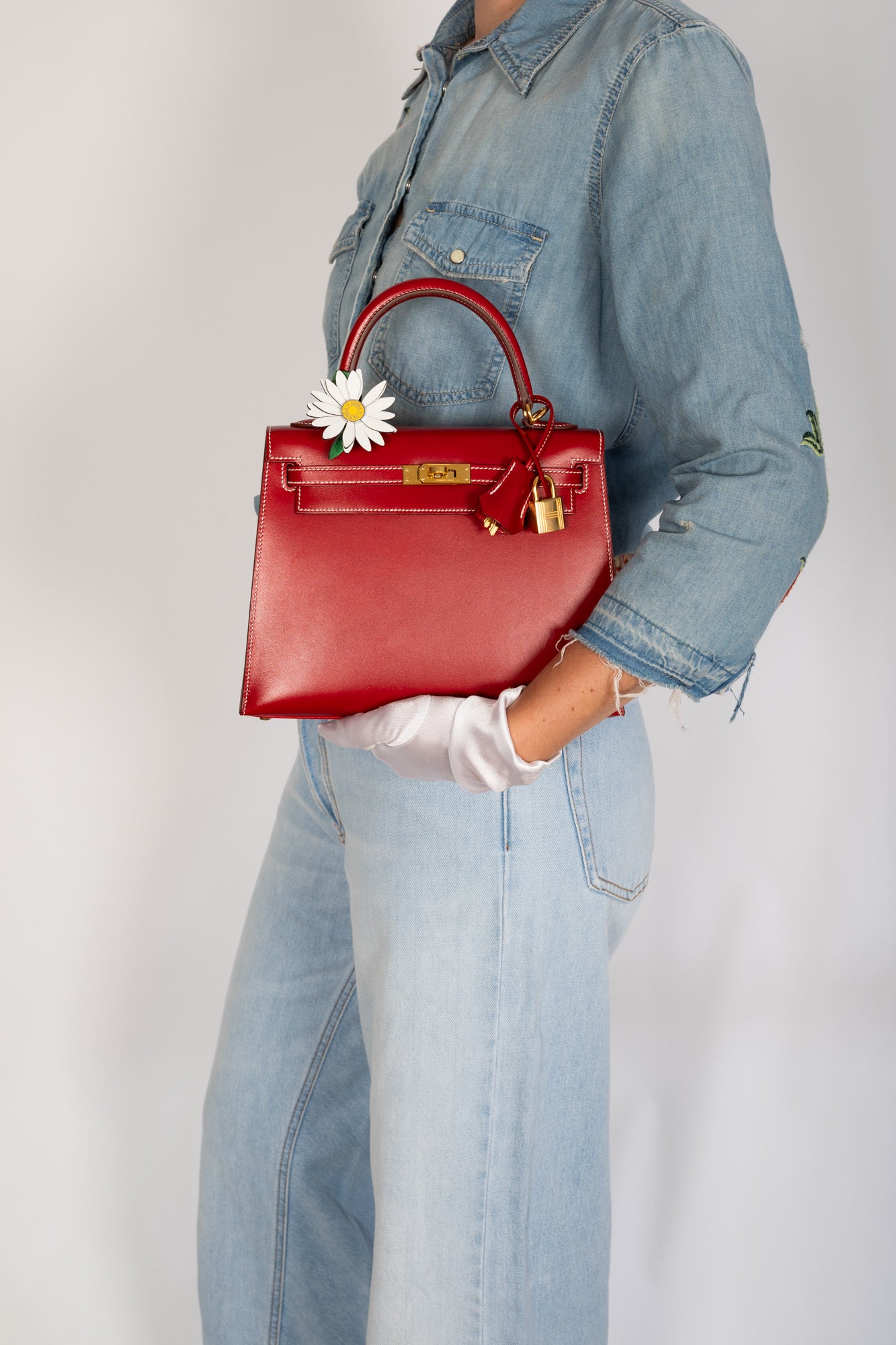 Hermès Kelly 25 Sellier Rouge Piment Box Calf Gold Hardware