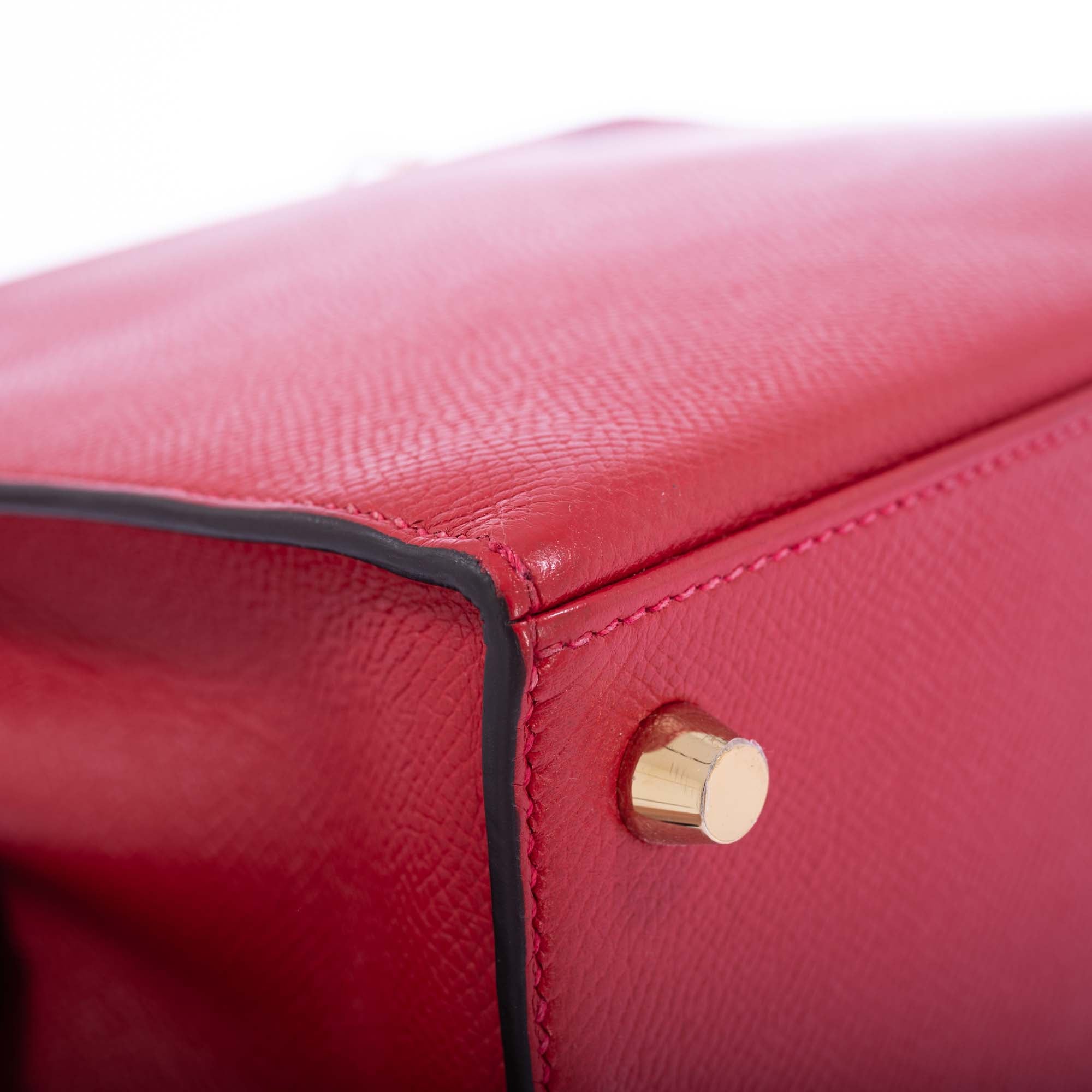 Hermès Kelly 25 Sellier Rouge Tomate Epsom Gold Hardware