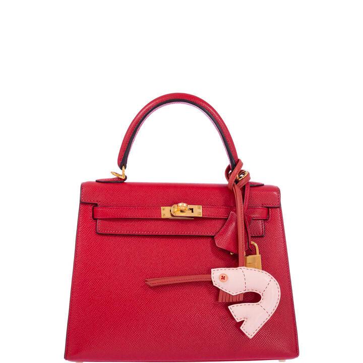 Hermès Kelly 25 Sellier Rouge Tomate Epsom Gold Hardware