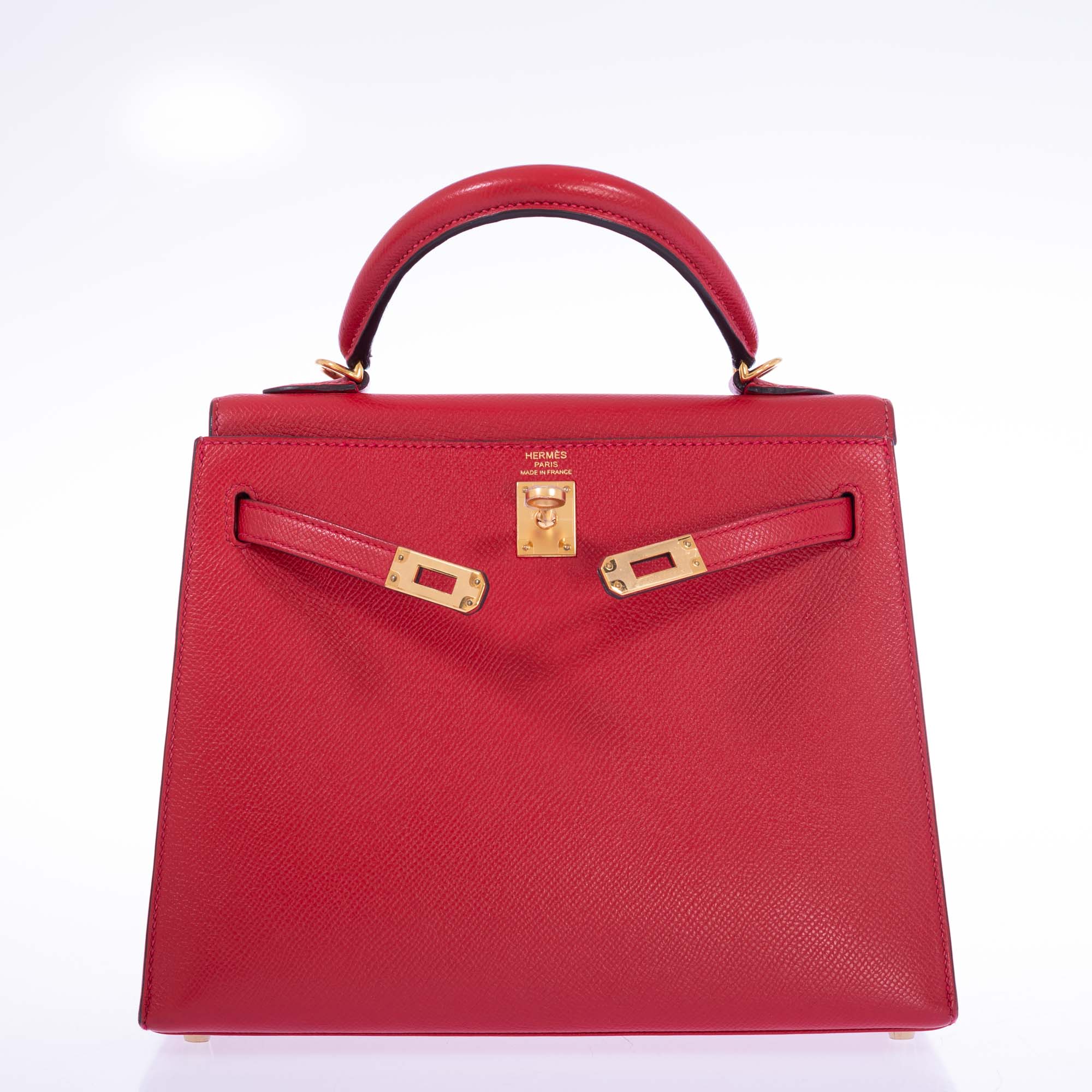 Hermès Kelly 25 Sellier Rouge Tomate Epsom Gold Hardware