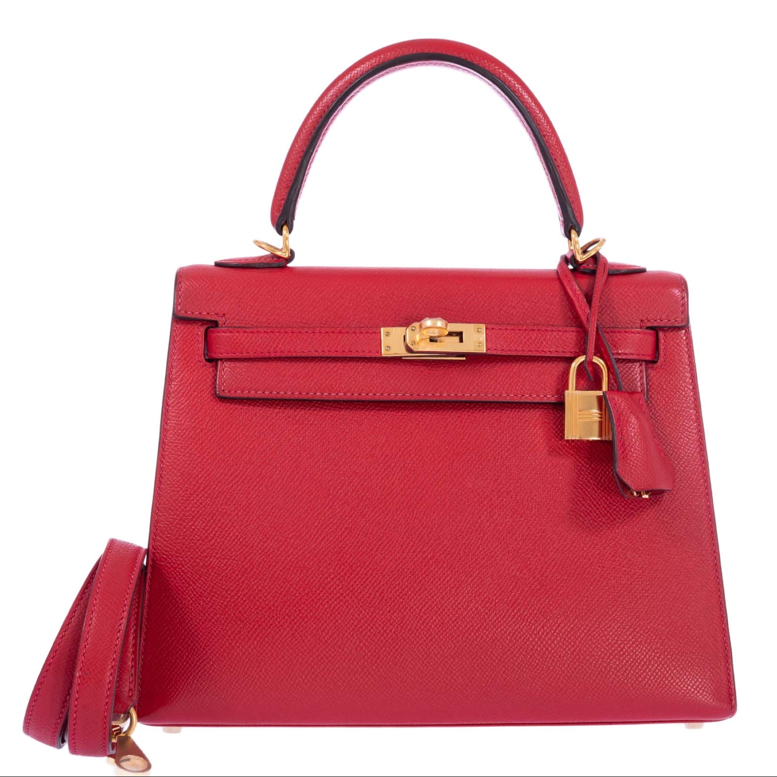 Hermès Kelly 25 Sellier Rouge Tomate Epsom Gold Hardware