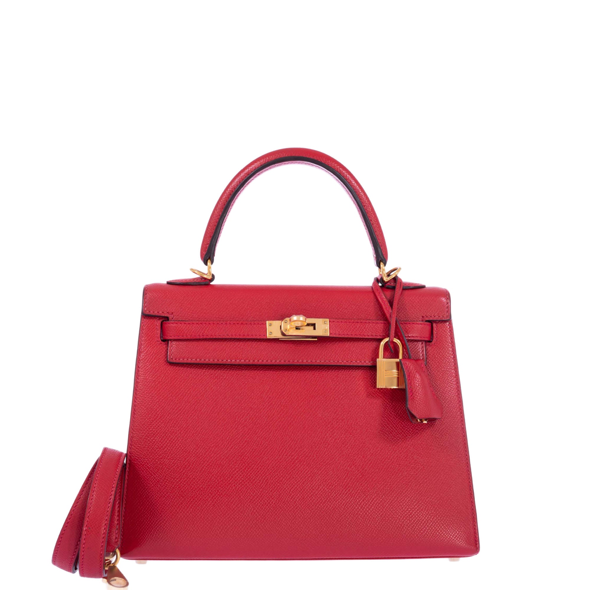 Hermès Kelly 25 Sellier Rouge Tomate Epsom Gold Hardware