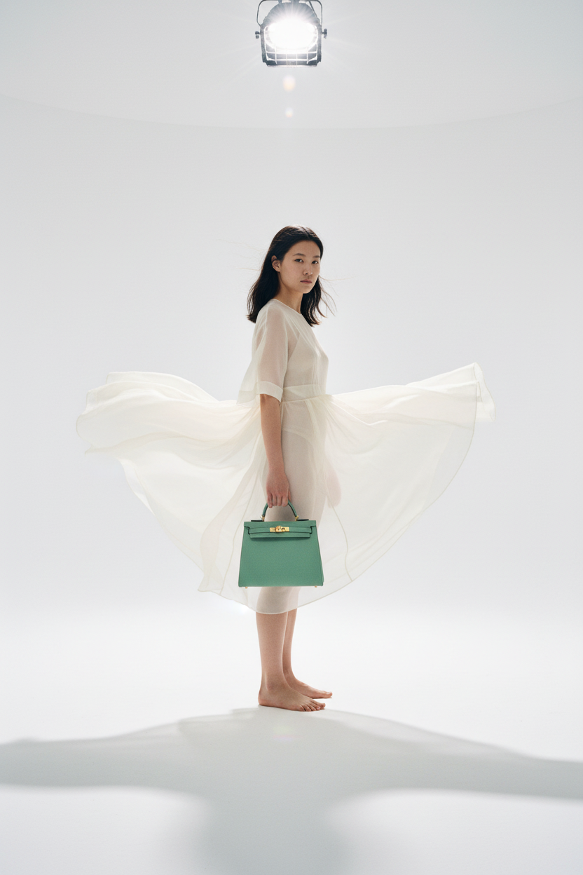 Hermès Kelly 25 Sellier Vert Criquet Epsom Gold Hardware
