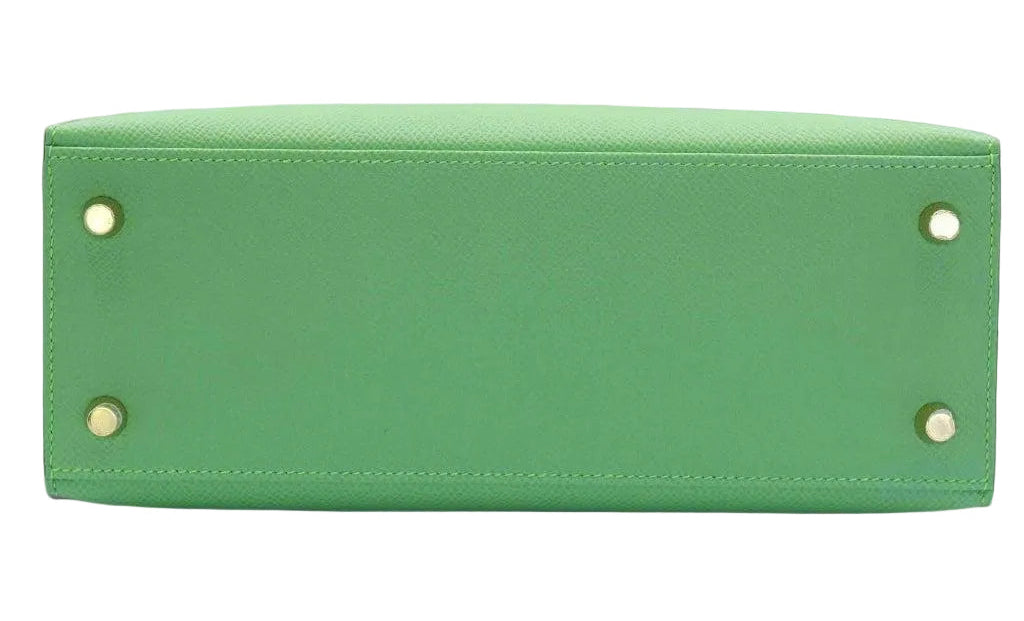 Hermès Kelly 25 Sellier Vert Criquet Epsom Gold Hardware