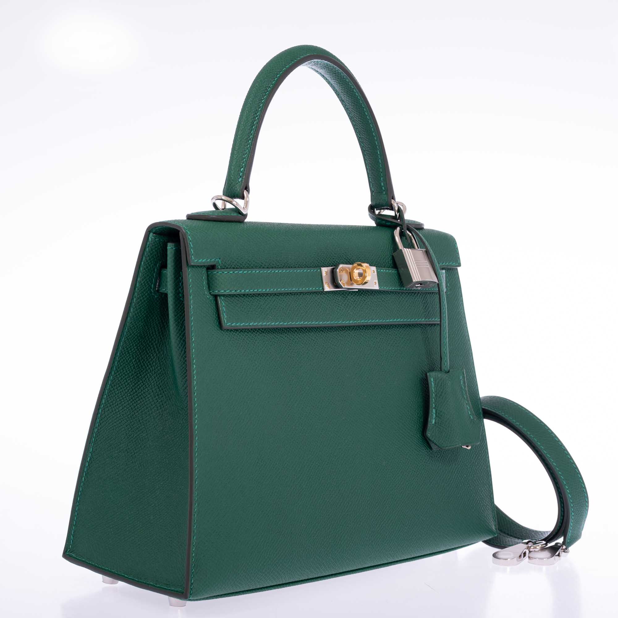 Hermès Kelly 25 Sellier Vert Moyen Epsom Electrum Hardware