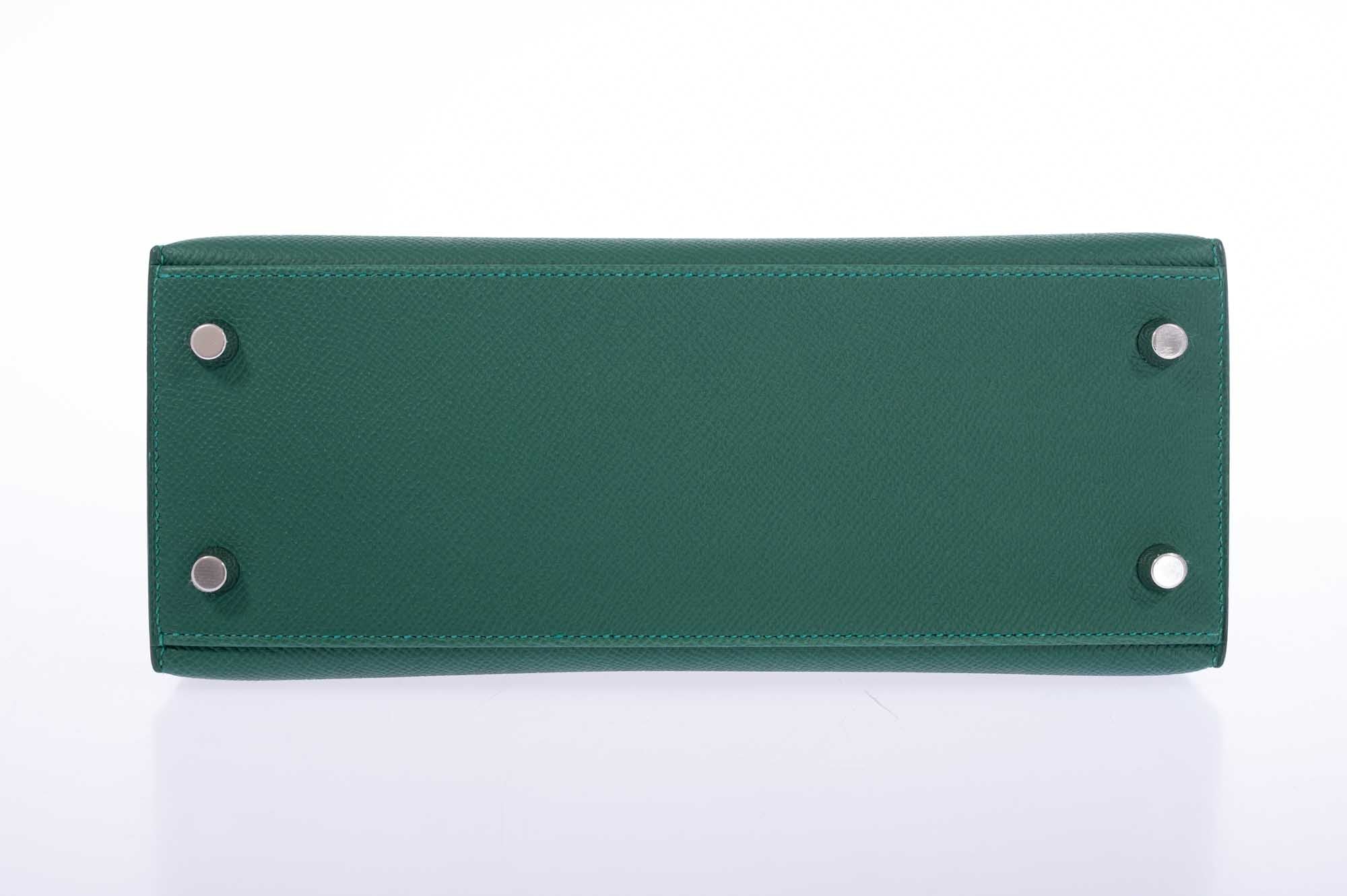 Hermès Kelly 25 Sellier Vert Moyen Epsom Electrum Hardware