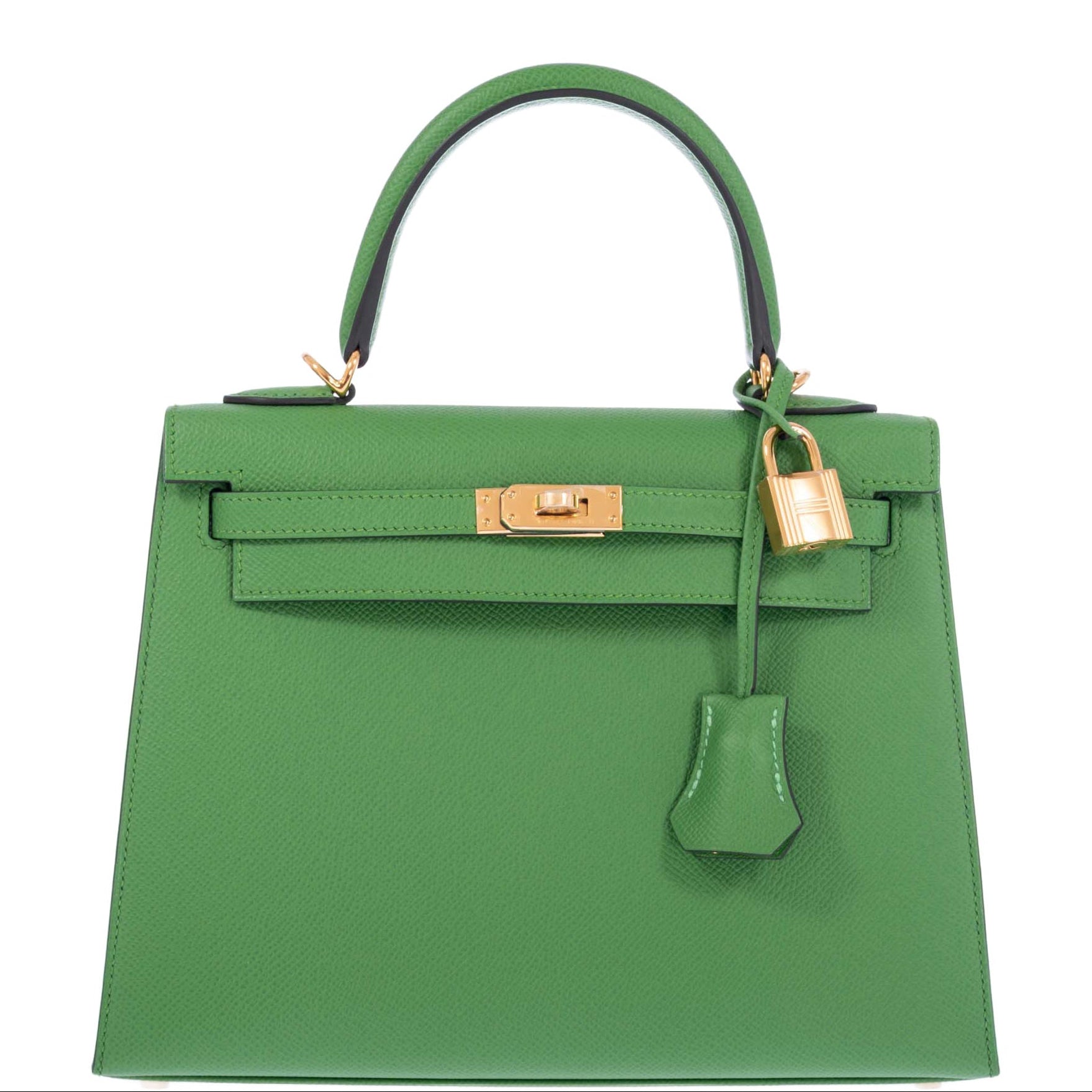 Hermès Kelly 25 Sellier Vert Yucca Epsom Gold Hardware