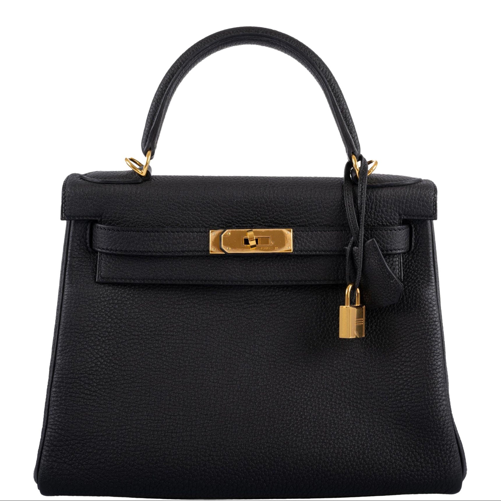 Hermès Kelly 28 Retourne HSS Noir Togo with Blue Piping Gold Hardware