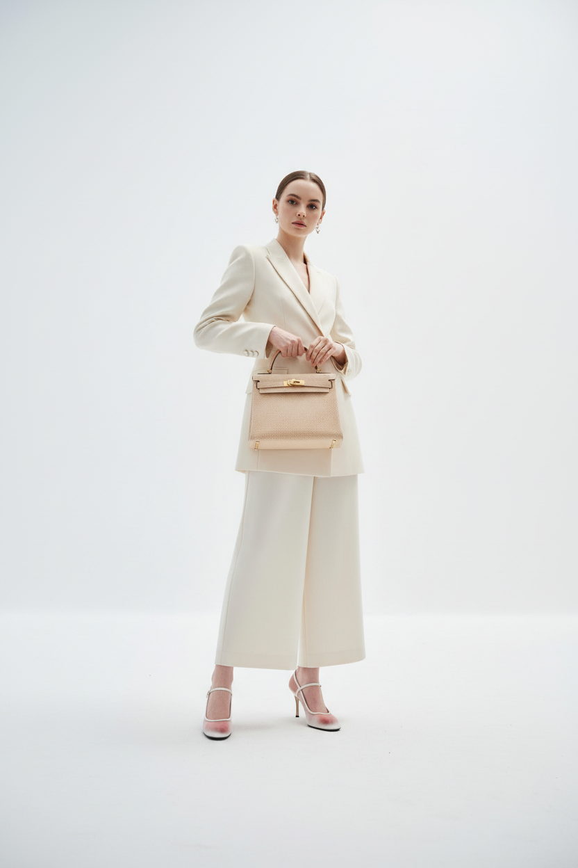 Hermès Kelly 28 Retourne Orange Dalmatian Buffalo Skipper Gold Hardware