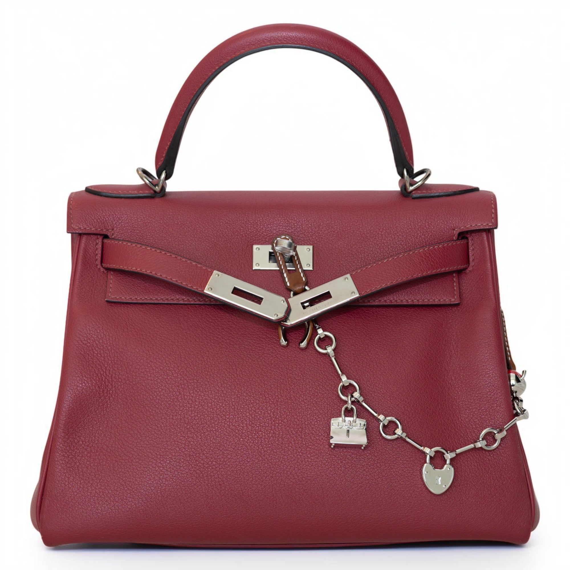 Hermès Kelly 28 Retourne Rubis Evergrain Palladium Hardware