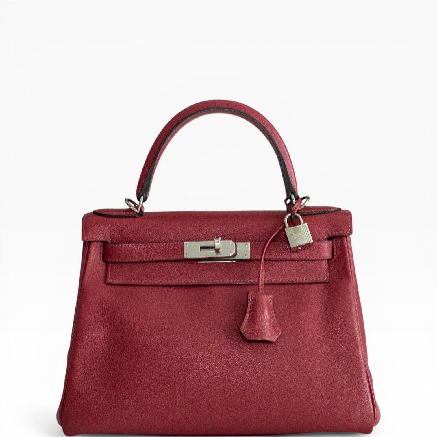 Hermès Kelly 28 Retourne Rubis Evergrain Palladium Hardware