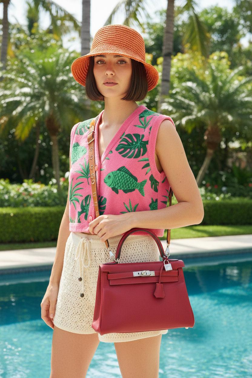 Hermès Kelly 28 Retourne Rubis Evergrain Palladium Hardware