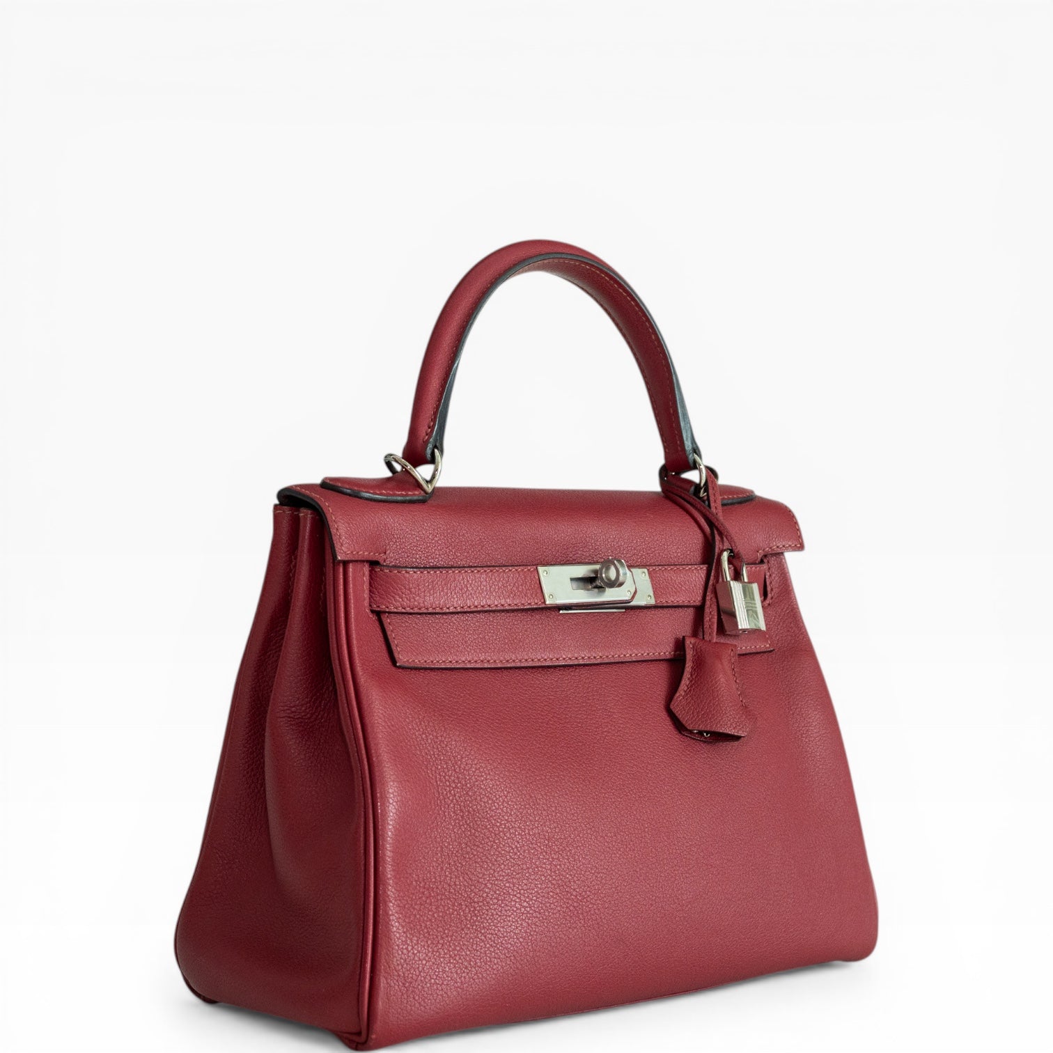 Hermès Kelly 28 Retourne Rubis Evergrain Palladium Hardware