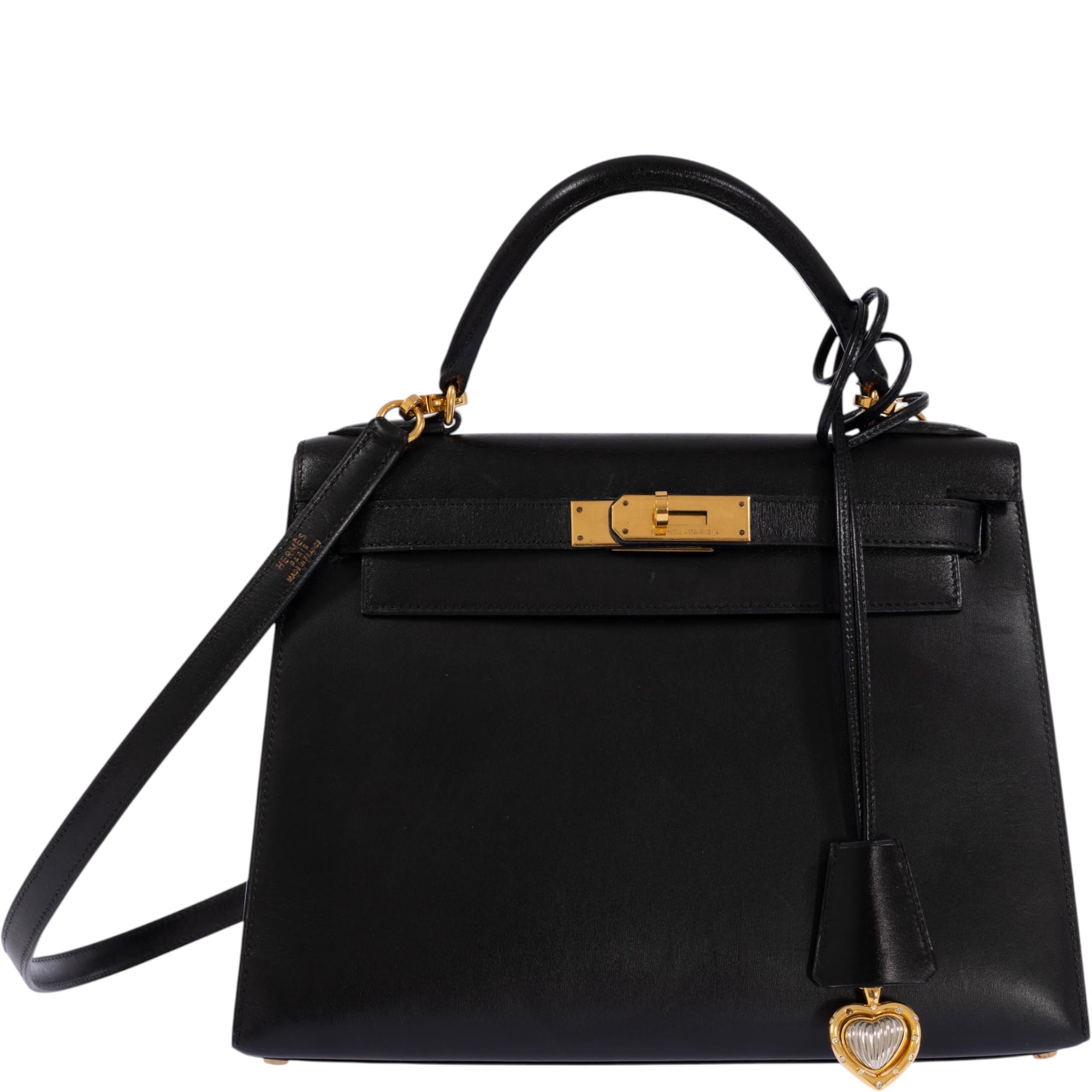 Hermès Kelly 28 Sellier Black Box Gold Hardware