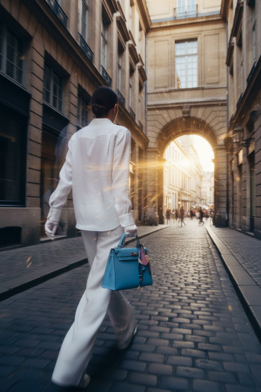 Hermès Kelly 28 Sellier Bleu Celeste Epsom Palladium Hardware