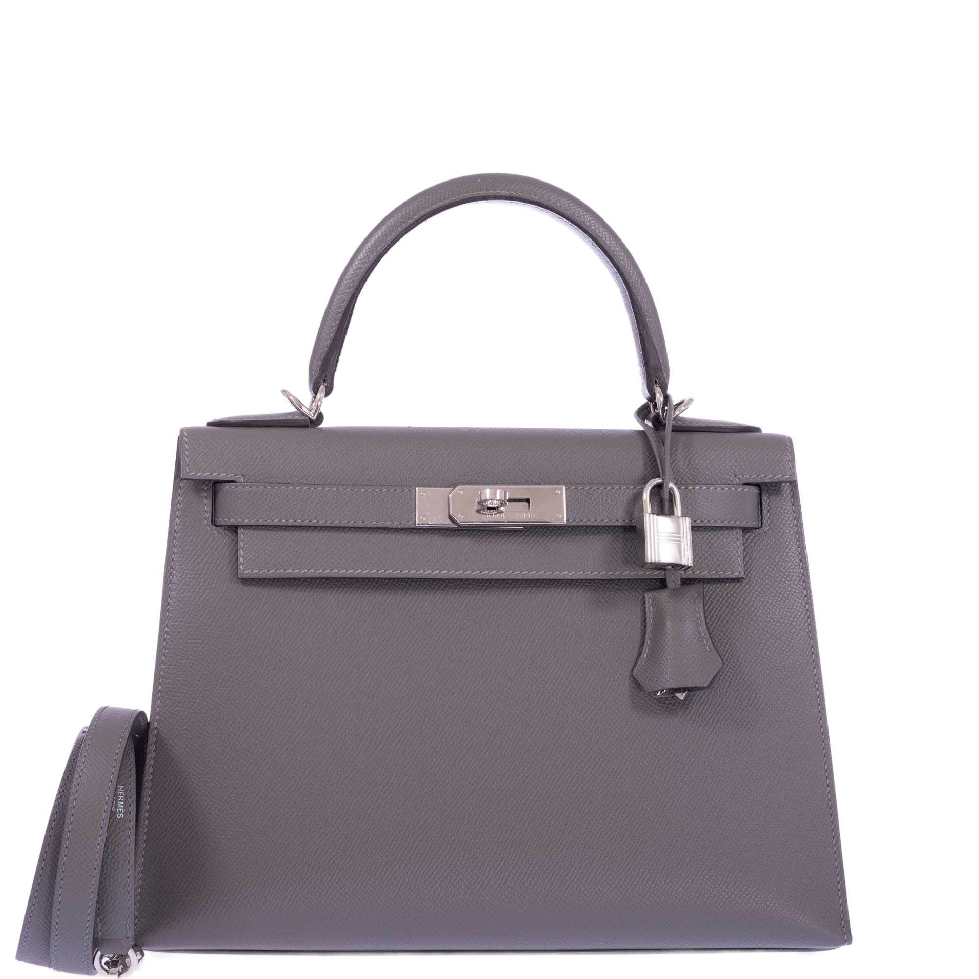 Hermès Kelly 28 Sellier Etain Epsom Palladium Hardware