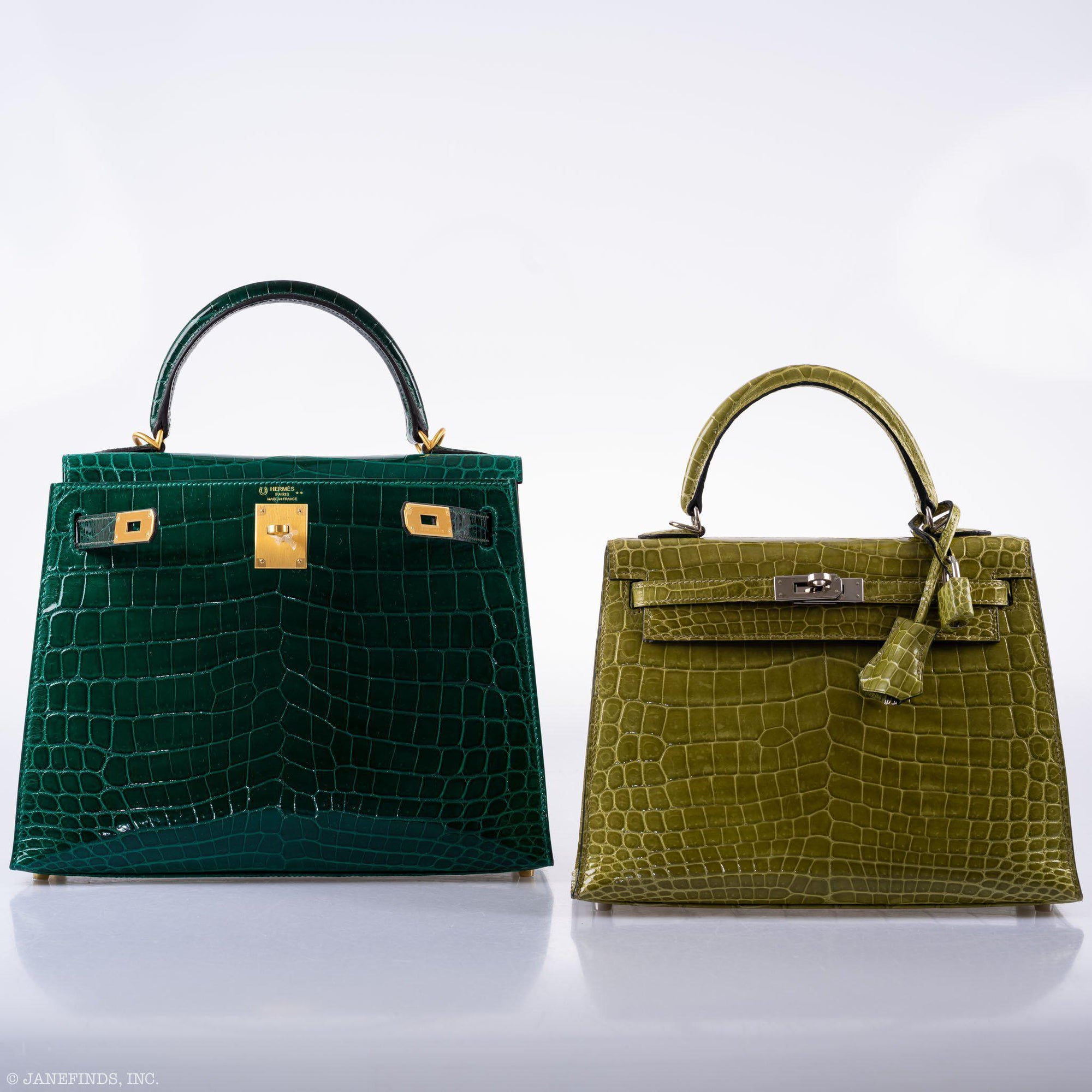 Hermès Kelly 28 Sellier HSS Emerald & Vert Fonce Nilo Crocodile Brushed Gold Hardware