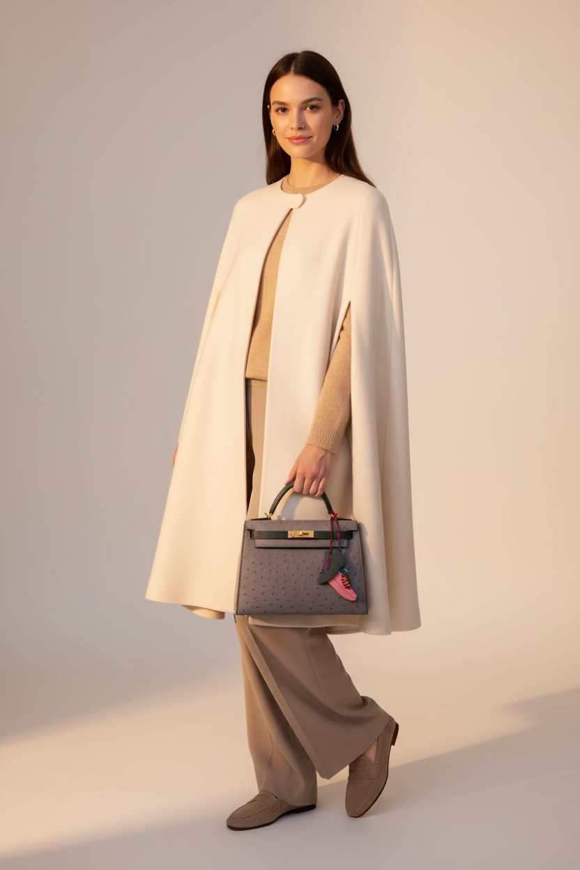 Hermès Kelly 28 Sellier HSS Gris Agate/Vert Titien Ostrich Brushed Gold Hardware