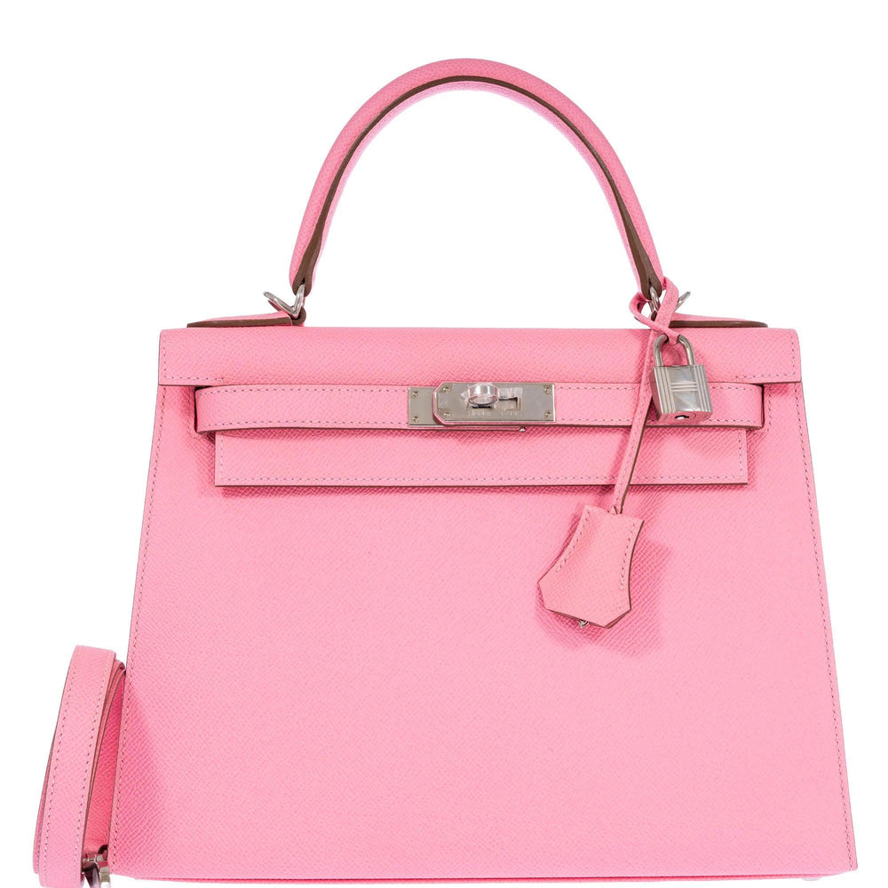 Hermès Kelly 28 Sellier Rose Confetti Epsom Palladium Hardware