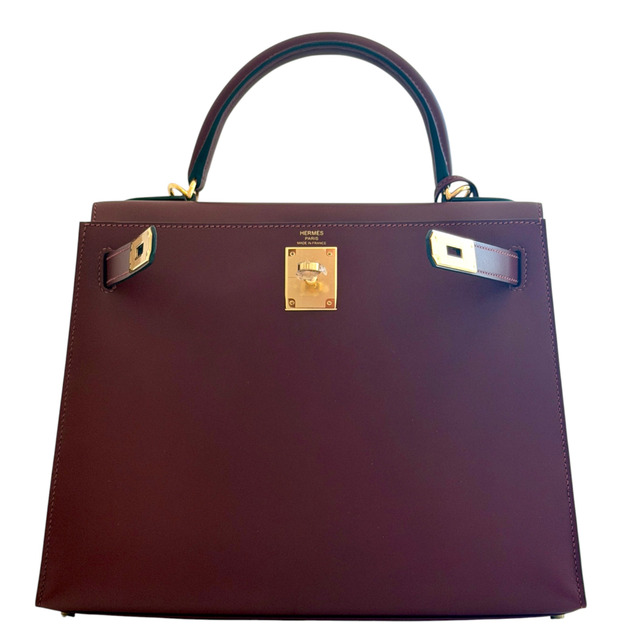 Hermès Kelly 28 Sellier Rouge H Sombrero Leather Gold Hardware