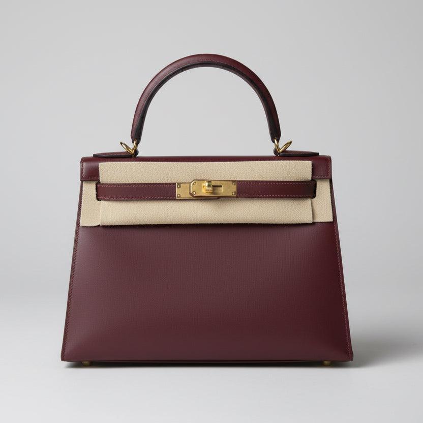 Hermès Kelly 28 Sellier Rouge H Sombrero Leather Gold Hardware