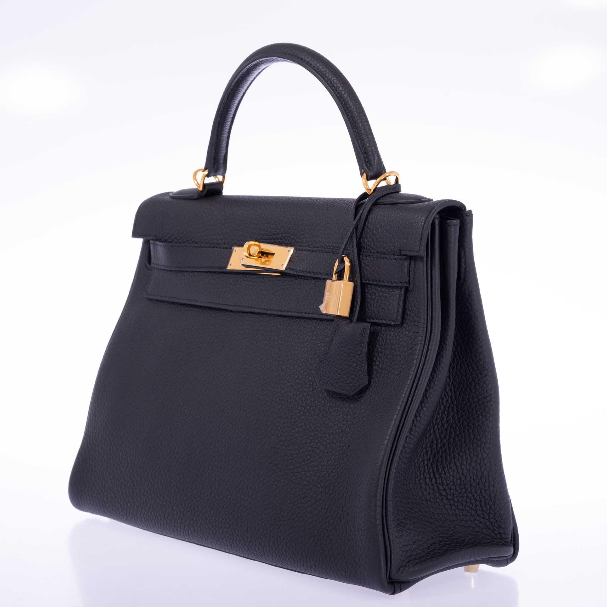 Hermès Kelly 32 Black Togo Gold Hardware