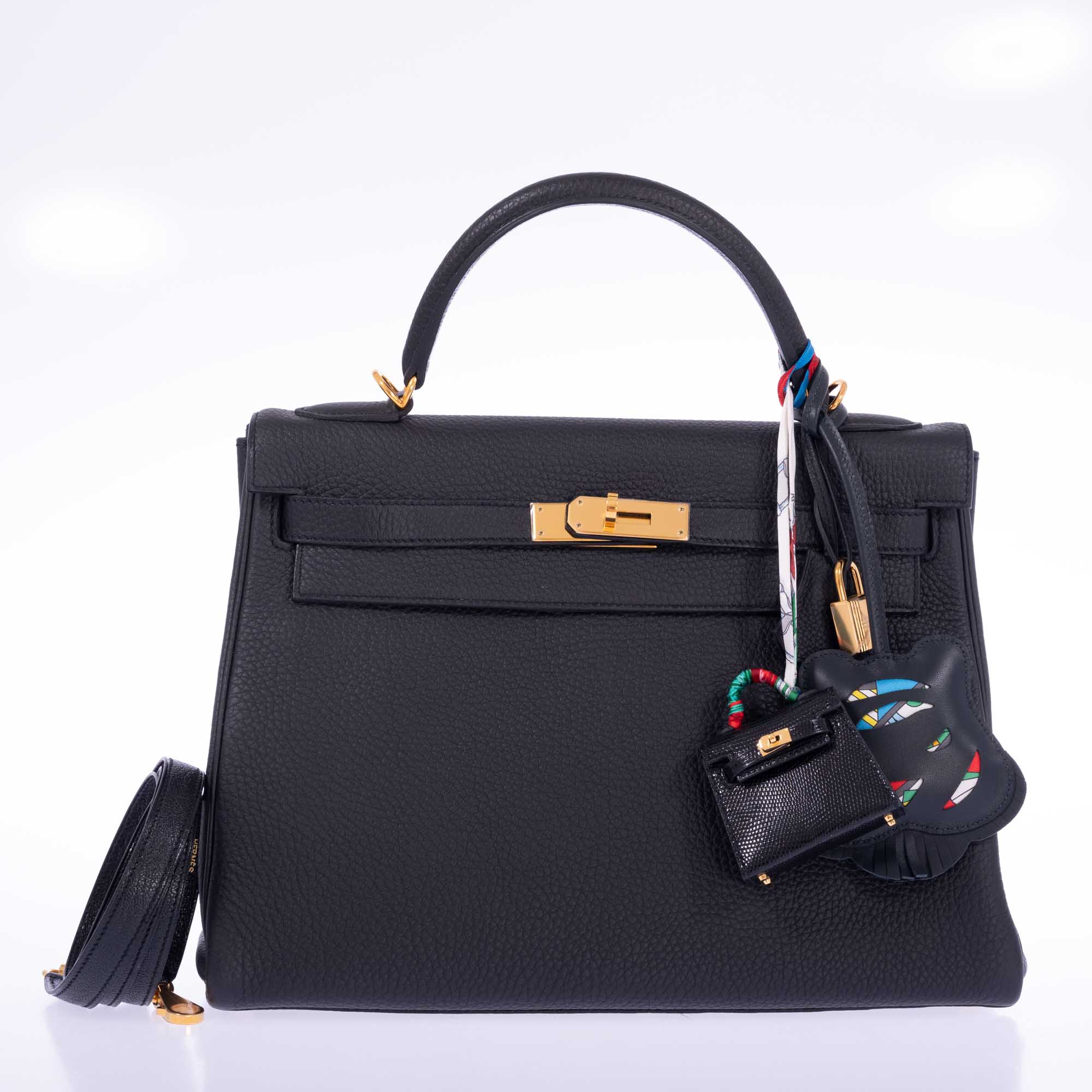 Hermès Kelly 32 Black Togo Gold Hardware